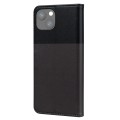 For iPhone 13 Cute Pet Series Color Block Buckle Leather Phone Case(Dark Grey)