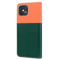 For iPhone 12 Pro Max Cute Pet Series Color Block Buckle Leather Phone Case(Dark Green)