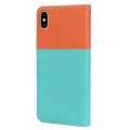 For iPhone X / XS Cute Pet Series Color Block Buckle Leather Phone Case(Sky Blue)