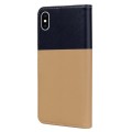 For iPhone X / XS Cute Pet Series Color Block Buckle Leather Phone Case(Khaki)