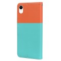 For iPhone XR Cute Pet Series Color Block Buckle Leather Phone Case(Sky Blue)