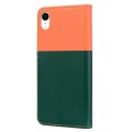 For iPhone XR Cute Pet Series Color Block Buckle Leather Phone Case(Dark Green)