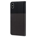 For iPhone XS Max Cute Pet Series Color Block Buckle Leather Phone Case(Dark Grey)