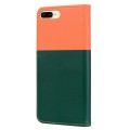 For iPhone 8 Plus / 7 Plus Cute Pet Series Color Block Buckle Leather Phone Case(Dark Green)
