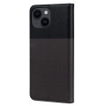 For iPhone 15 Plus Cute Pet Series Color Block Buckle Leather Phone Case(Dark Grey)