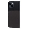 For iPhone 15 Cute Pet Series Color Block Buckle Leather Phone Case(Dark Grey)