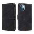 For iPhone 15 Skin Feel Multi-card Wallet Leather Phone Case(Black)
