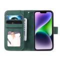 For iPhone 15 Skin Feel Multi-card Wallet Leather Phone Case(Green)