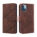 For iPhone 15 Plus Skin Feel Multi-card Wallet Leather Phone Case(Brown)