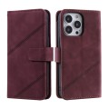 For iPhone 15 Pro Skin Feel Multi-card Wallet Leather Phone Case(Red)