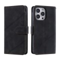 For iPhone 15 Pro Max Skin Feel Multi-card Wallet Leather Phone Case(Black)