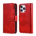 For iPhone 15 Pro Max Tri-Fold 9-Card Wallets Leather Phone Case(Red)