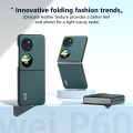 For Huawei P60 Pocket ABEEL Genuine Leather Luolai Series Phone Case(Dark Green)