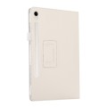 For Samsung Galaxy Tab S9 Litchi Texture Leather Tablet Case with Holder(White)