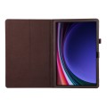 For Samsung Galaxy Tab S9+ Litchi Texture Leather Tablet Case with Holder(Brown)