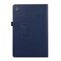For Samsung Galaxy Tab A9+ Litchi Texture Leather Tablet Case with Holder(Dark Blue)