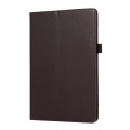 For Samsung Galaxy Tab A9+ Litchi Texture Leather Tablet Case with Holder(Brown)