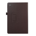 For Samsung Galaxy Tab A9+ Litchi Texture Leather Tablet Case with Holder(Brown)