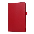 For Samsung Galaxy Tab A9+ Litchi Texture Leather Tablet Case with Holder(Red)