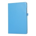 For Samsung Galaxy Tab A9+ Litchi Texture Leather Tablet Case with Holder(Sky Blue)