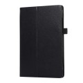 For Samsung Galaxy Tab A9 Litchi Texture Leather Tablet Case with Holder(Black)