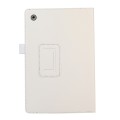 For Samsung Galaxy Tab A9 Litchi Texture Leather Tablet Case with Holder(White)