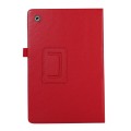For Samsung Galaxy Tab A9 Litchi Texture Leather Tablet Case with Holder(Red)