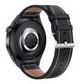 HDT MAX 1.60 inch Black Dial Leather Band IP68 Waterproof Smart Watch Support Bluetooth Call(Black)