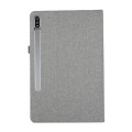For Samsung Galaxy Tab S9+ Horizontal Flip TPU + Fabric PU Leather Tablet Case(Grey)