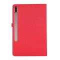 For Samsung Galaxy Tab S9 Ultra Horizontal Flip TPU + Fabric PU Leather Tablet Case(Red)