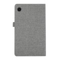 For Samsung Galaxy Tab A9 Horizontal Flip TPU + Fabric PU Leather Tablet Case(Grey)