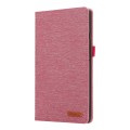 For Samsung Galaxy Tab A9+ Horizontal Flip TPU + Fabric PU Leather Tablet Case(Rose Red)