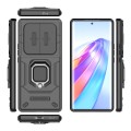 For Honor X40 5G Sliding Camshield TPU + PC Shockproof Phone Case with Holder(Black)