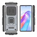 For Honor X40 5G Sliding Camshield TPU + PC Shockproof Phone Case with Holder(Grey)