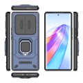 For Honor X40 5G Sliding Camshield TPU + PC Shockproof Phone Case with Holder(Blue)