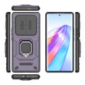 For Honor X40 5G Sliding Camshield TPU + PC Shockproof Phone Case with Holder(Purple)