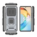 For Honor X50 5G Sliding Camshield TPU + PC Shockproof Phone Case with Holder(Grey)