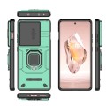 For OnePlus ACE 3 5G Sliding Camshield TPU + PC Shockproof Phone Case with Holder(Green)