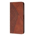 For Motorola Moto G34 5G Diamond Splicing Skin Feel Magnetic Leather Phone Case(Brown)