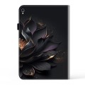 For iPad 10.2 2021 / 2020 Crystal Texture Painted Leather Tablet Case(Purple Lotus)