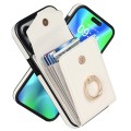 For iPhone 15 Pro Ring Holder RFID Card Slot Phone Case(Beige)