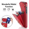 For iPhone 15 Pro Ring Holder RFID Card Slot Phone Case(Red)