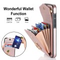 For iPhone 15 Pro Ring Holder RFID Card Slot Phone Case(Rose Gold)