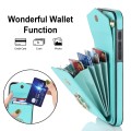 For iPhone 15 Pro Ring Holder RFID Card Slot Phone Case(Mint Green)