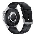 HDT MAX 1.60 inch Silver Dial Silicone Band IP68 Waterproof Smart Watch Support Bluetooth Call(Black
