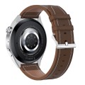 HDT MAX 1.60 inch Silver Dial Leather Band IP68 Waterproof Smart Watch Support Bluetooth Call(Brown)