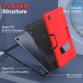For Samsung Galaxy Tab A9+ Contrast Color Silicone PC Tablet Case with Holder(Red + Black)