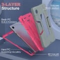 For Samsung Galaxy Tab A9 Contrast Color Silicone PC Tablet Case with Holder(Grey + Rose Red)