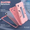 For Samsung Galaxy Tab A9 Contrast Color Silicone PC Tablet Case with Holder(Rose Gold)
