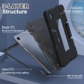 For Samsung Galaxy Tab A9 Contrast Color Silicone PC Tablet Case with Holder(Black)